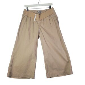 ASOS Womens Maternity Pants Size 6 Crop‎ Goucho Khaki Flare Wide Coastal Pockets